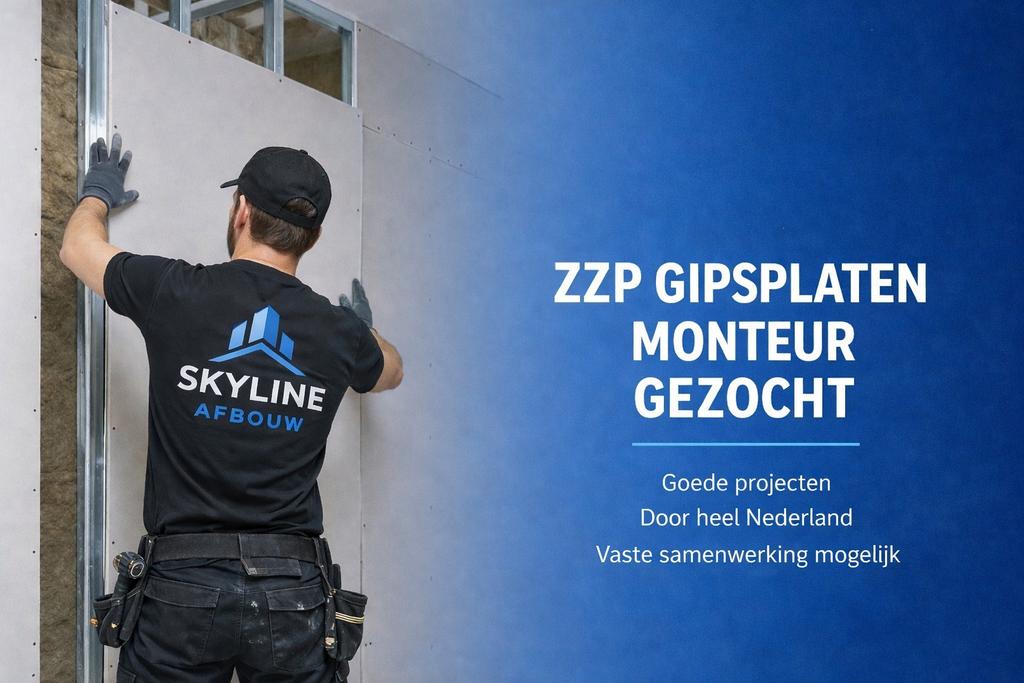 ZZP Gipsplaten Monteur Gezocht, Vacatures, 33 - 40 uur, Overige vormen
