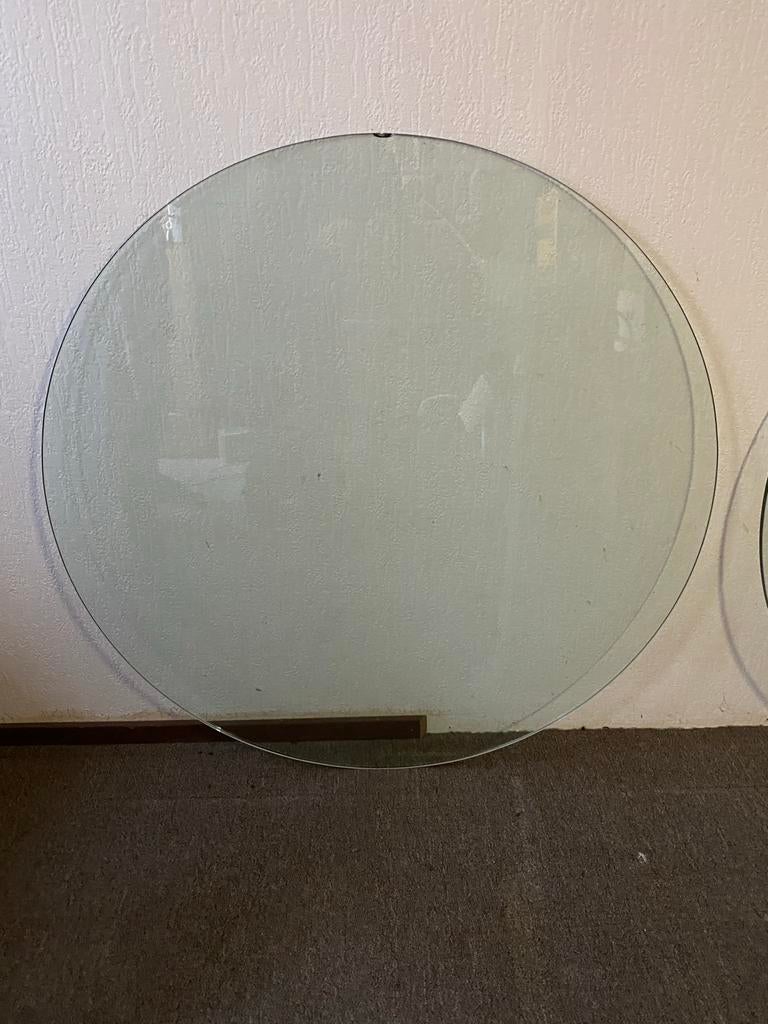 Tafelblad van glas, glasplaat rond 100 cm, 2 st., Huis en Inrichting, Tafelonderdelen, Ophalen, Gebruikt, 50 tot 100 cm, 100 tot 150 cm