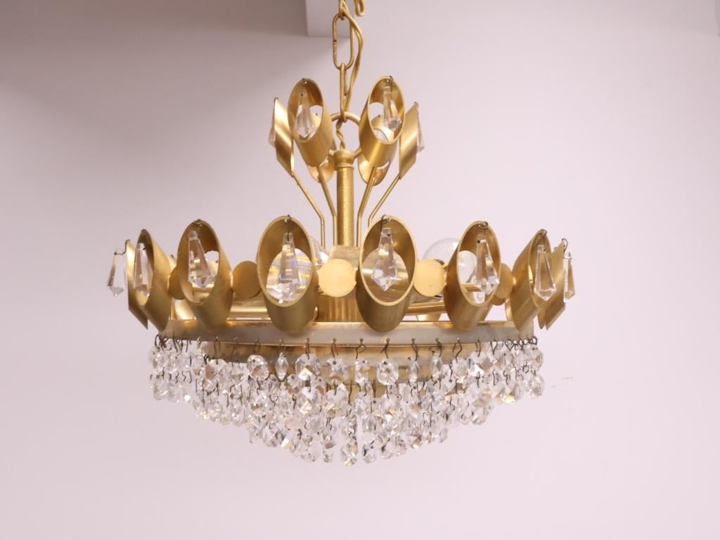 Vintage kroonluchter, Gebruikt, ., Ophalen of Verzenden, Hollywood Recency
