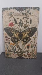 Metalen bord vlinder bloemen 20x30cm nieuw, Ophalen of Verzenden, Nieuw