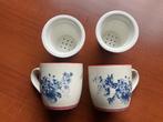 AH mokken blauw bloemetje, rood randje, Ophalen of Verzenden, Zo goed als nieuw, Overige stijlen, Kop(pen) en/of Schotel(s)