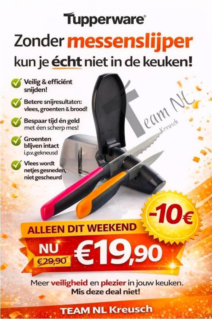 Tupperware messenslijper, Overige typen, Kunststof, Nieuw, Ophalen of Verzenden