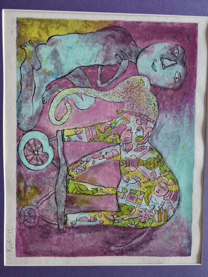 Shahid Parvez Prent - Beperkte Oplage (nr. 254/800), Antiek en Kunst, Kunst | Litho's en Zeefdrukken, Ophalen of Verzenden