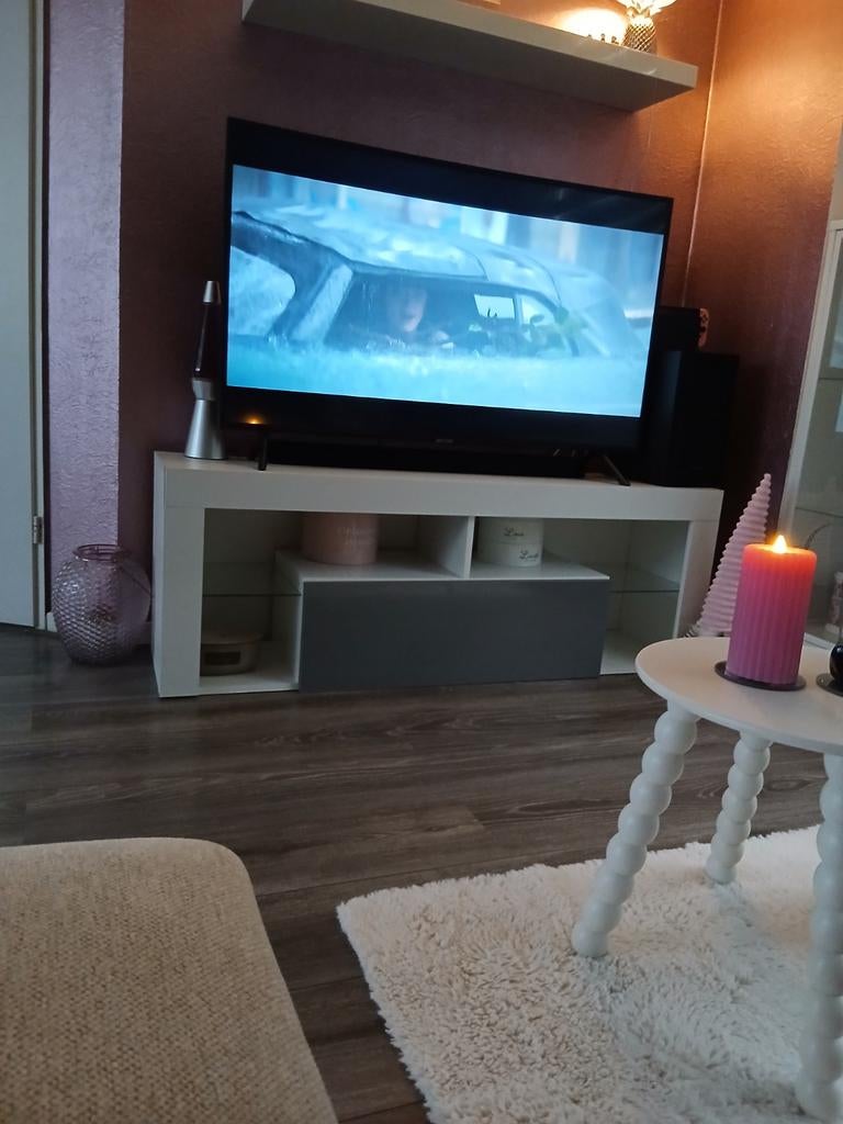 Tv kast met hoogglans grijs deurtje, Ophalen, Minder dan 50 cm, Zo goed als nieuw, Minder dan 100 cm