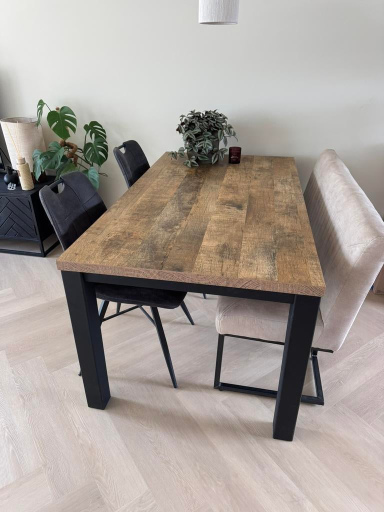 Eetkamer set, Ophalen, 50 tot 100 cm, Zo goed als nieuw, 150 tot 200 cm