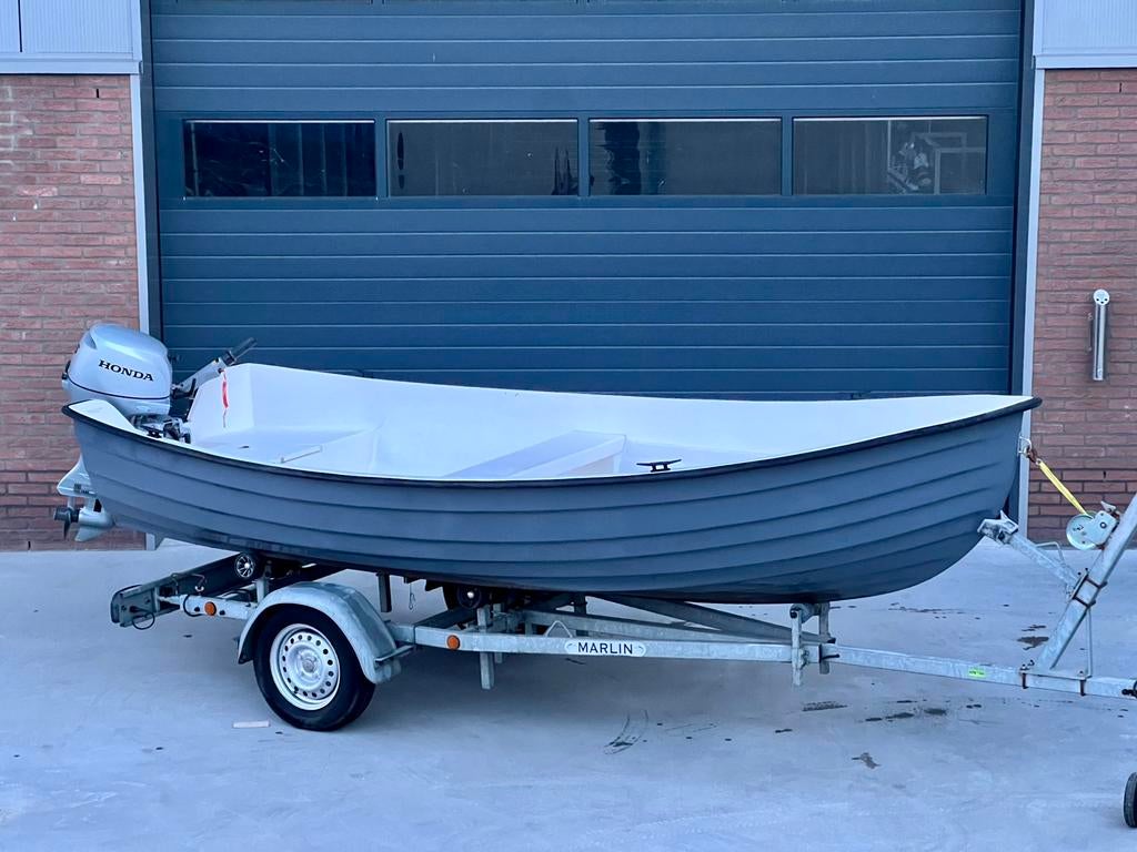 Verano 440 Tour Vis boot + Honda 8 pk 2016 + Marlin Trailer, Watersport en Boten, Vis- en Consoleboten, Tot 10 pk, Ophalen of Verzenden