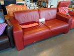 Rode bank, leer, 180cm, Huis en Inrichting, Banken | Bankstellen, Ophalen, 150 tot 200 cm, Tweepersoons, Leer