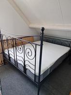 Ijzer bed met lattenbodems en Emma orginal matras, Ophalen, Gebruikt, Zwart, Tweepersoons