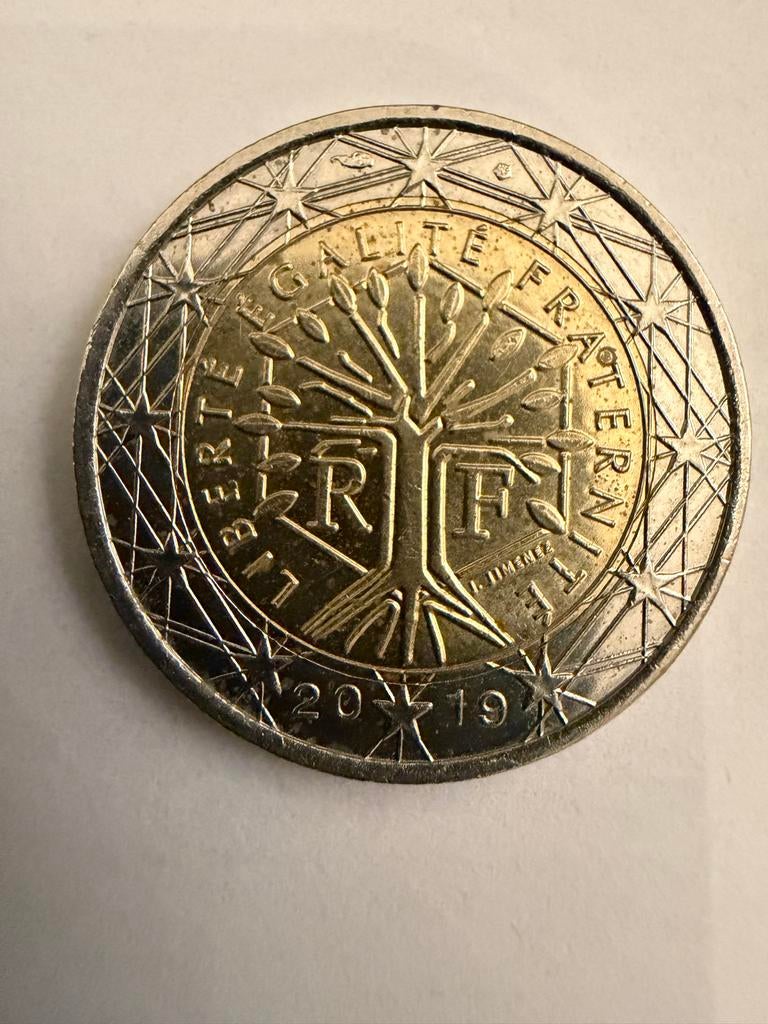 Liberté Egalité Fraternité 2 euro 2019, Ophalen of Verzenden, Frankrijk, 2 euro, Losse munt