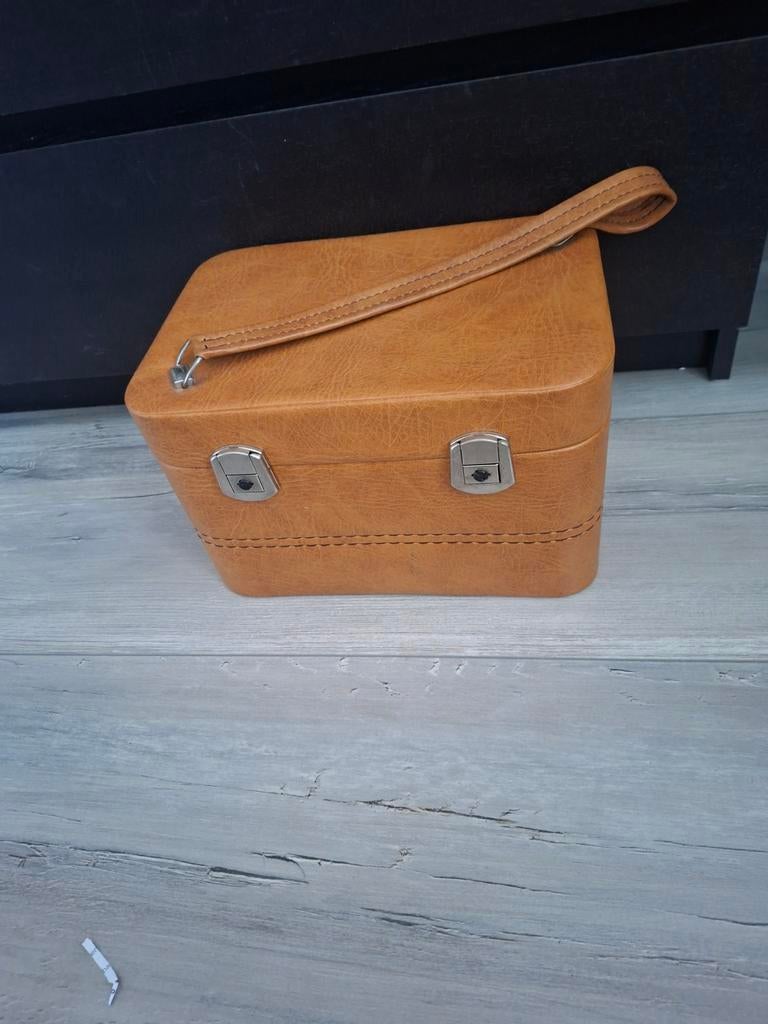Bruine beauty  case met spiegel, Ophalen of Verzenden, Zo goed als nieuw, Bruin