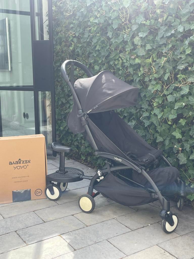 Yoyo buggy met newborn nest en meerijdplankje, Kinderen en Baby's, Buggy's, Ophalen, Gebruikt, Overige merken, Verstelbare rugleuning