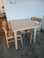 Houten tafel en stoelen set 74x74x74, Huis en Inrichting, Tafels | Eettafels, Ophalen of Verzenden, Gebruikt, Rechthoekig, 50 tot 100 cm