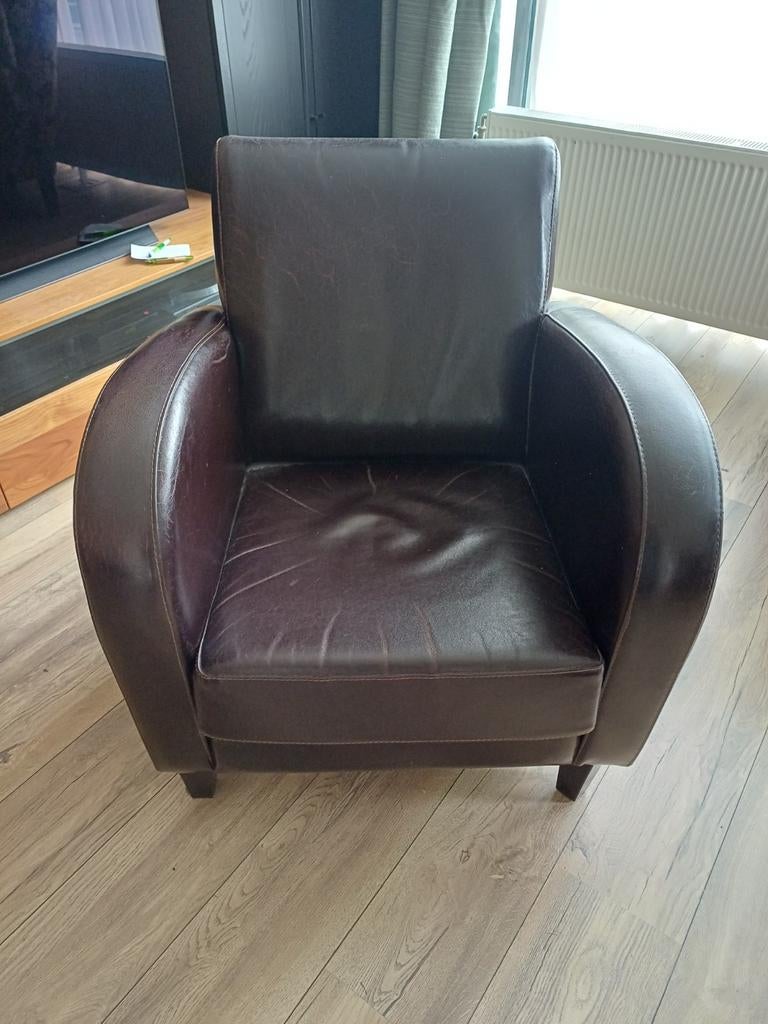 Relaxfauteuil van Goossen,s, Huis en Inrichting, Fauteuils, Ophalen of Verzenden, 75 tot 100 cm, Leer, 50 tot 75 cm