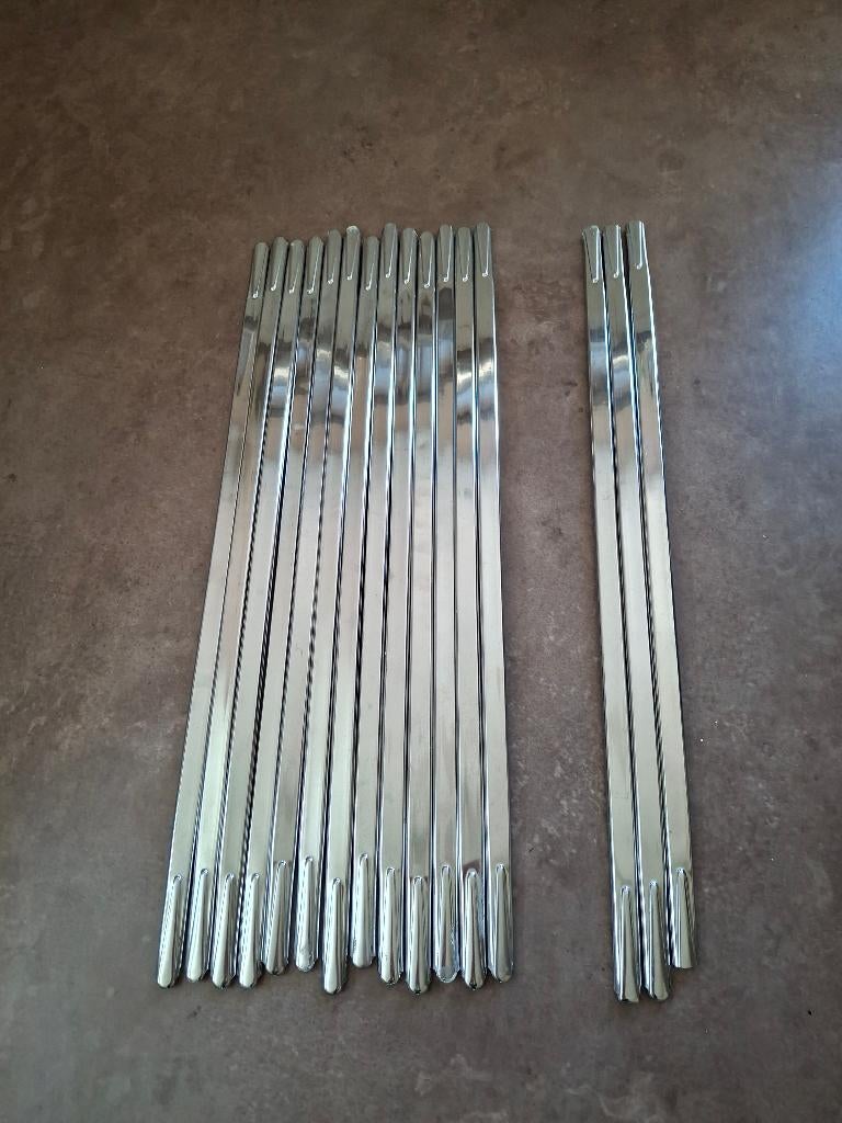 Tapijtroedes, traproedes, chroom, 16 stuks 78 cm, Huis en Inrichting, Minder dan 50 cm, Gebruikt, 50 tot 100 cm, Overige kleuren