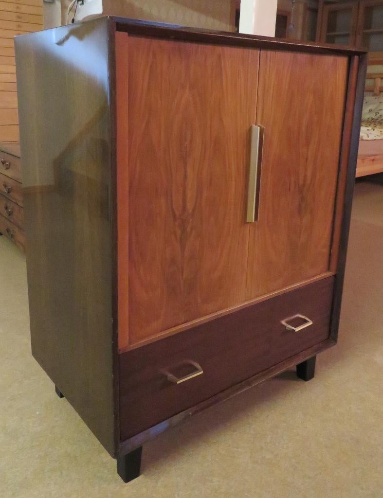 Jaren ’50–’60 RETRO kast met schuif-rol-deurtjes (6mm latje), Ophalen, Jaren '50-'60, Gebruikt, 50 tot 100 cm