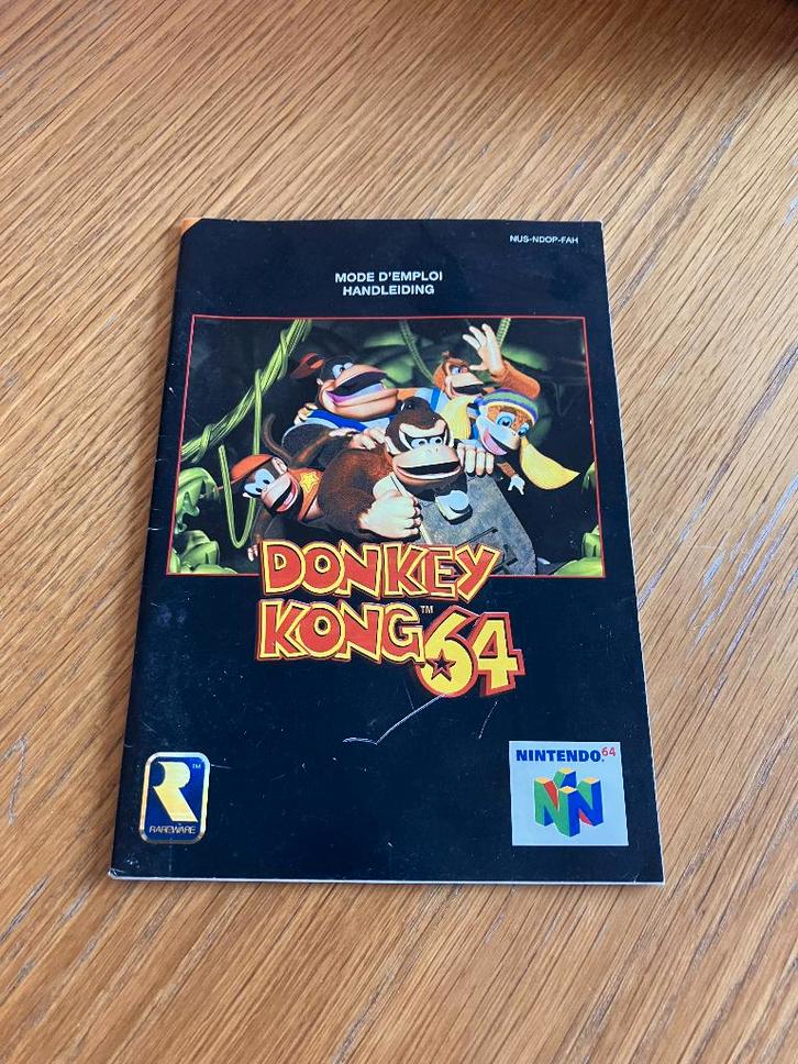 Donkey Kong 64 Handleiding Nintendo 64, Spelcomputers en Games, Games | Nintendo 64, Zo goed als nieuw, Avontuur en Actie, 1 speler