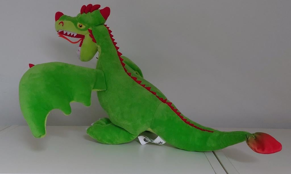 Efteling Groene Draak knuffel, Ophalen of Verzenden, Zo goed als nieuw, Beeldje of Poppetje
