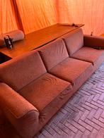 Comfortabele driezitsbank - Bruin stof, Ophalen, Gebruikt, Driepersoons, 75 tot 100 cm