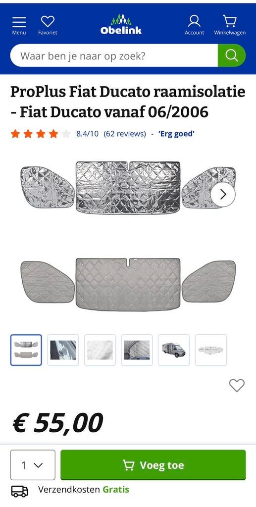 Raamisolatie camper fiat ducato, Ophalen, Zo goed als nieuw