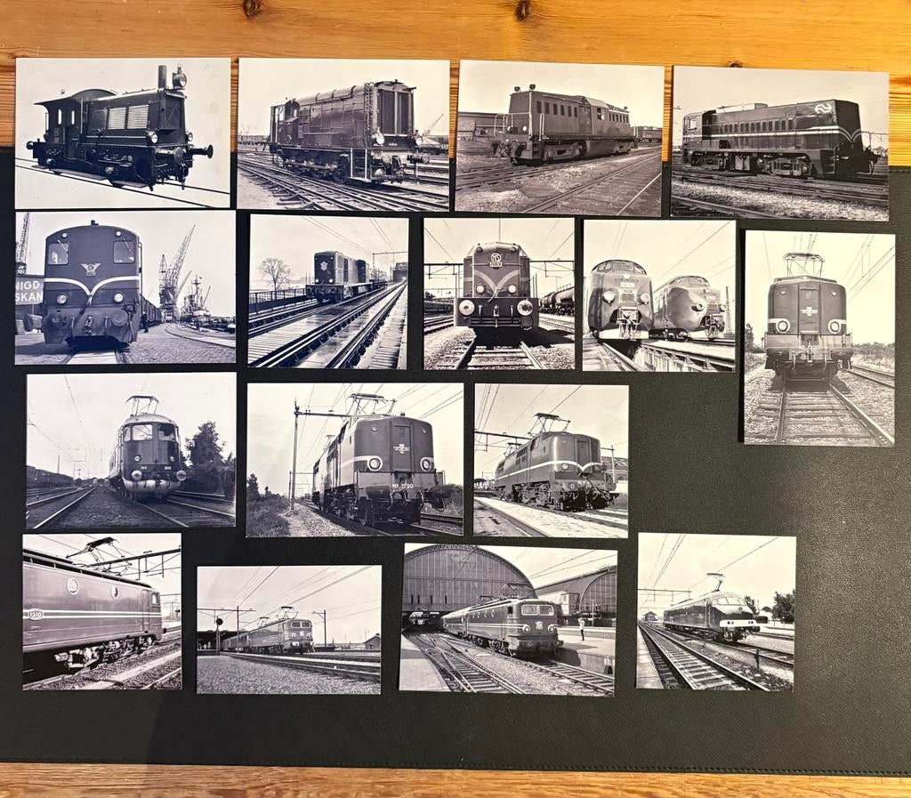 16 haarscherpe foto’s materieel NS (jaren 40/50/60), Ophalen of Verzenden, Gebruikt, Trein