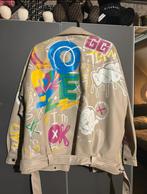 Oversized leren jas beige, Ophalen of Verzenden, Zo goed als nieuw, Beige