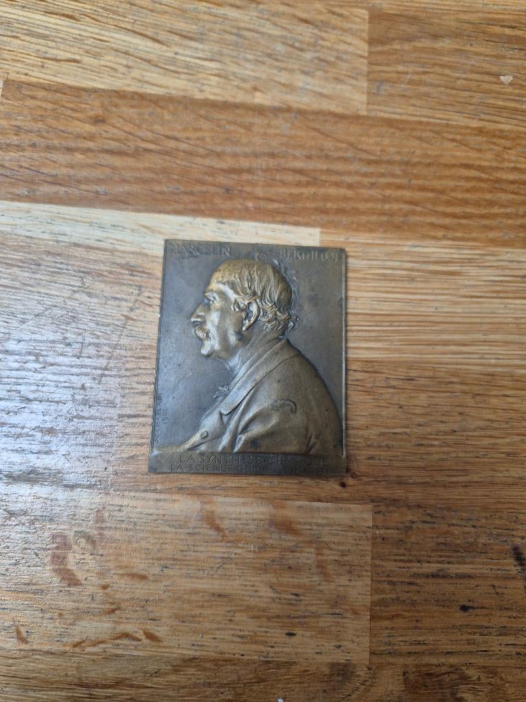 Plaquette Marcelin Berthelot, Parijs 1927, Ophalen of Verzenden, Brons