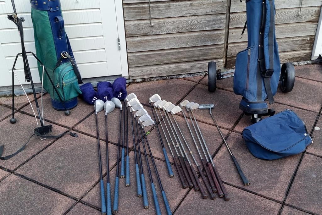 Complete Golfset met Tassen en Trolley - Gebruikt, Sport en Fitness, Golf, Ophalen