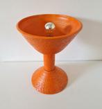 70's oranje keramieke lamp berkenbast retro lamp jaren 70, Ophalen of Verzenden, Huis en Inrichting