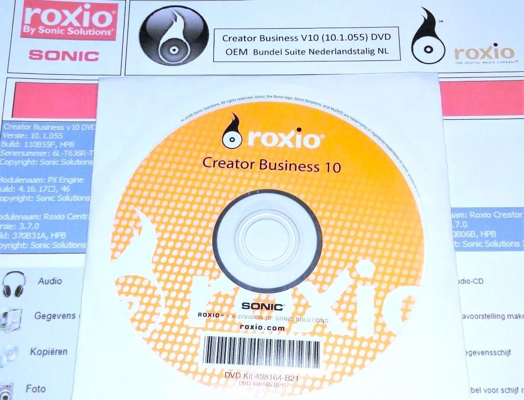 Roxio Creator HD V10 NL DVD Brand Label Media Creator Nero