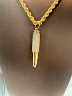 Prachtige 14 karaats gouden rope ketting met kogel hanger, Ophalen of Verzenden, Nieuw, Goud