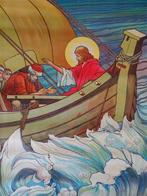 Antieke religieuze schoolplaten gedrukt op linnen set 1900, Ophalen of Verzenden