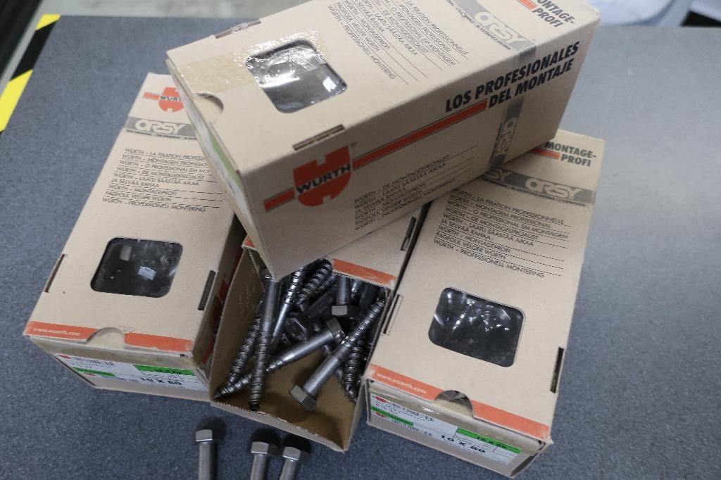 Wurth RVS houtdraadbouten 10x80, 50 tot 100 mm, Nieuw, Ophalen of Verzenden, Rvs