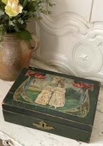 Brocante oud houten Toilet kistje, Ophalen of Verzenden