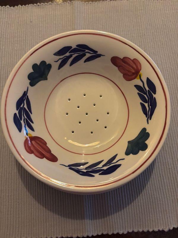 Boerenbont kleine fruittest met schotel Boerenbond, Gebruikt, Ophalen of Verzenden, Schaal of Schalen, Aardewerk