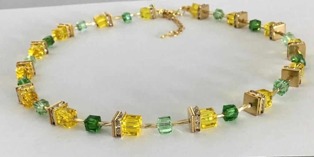 Exclusief handgemaakte design collier/ketting met Swarovski, Sieraden, Tassen en Uiterlijk, Kettingen, Overige materialen, Verzenden