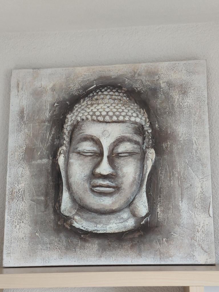 Boeddha op canvas, Ophalen, 50 tot 75 cm, Nieuw, Schilderij