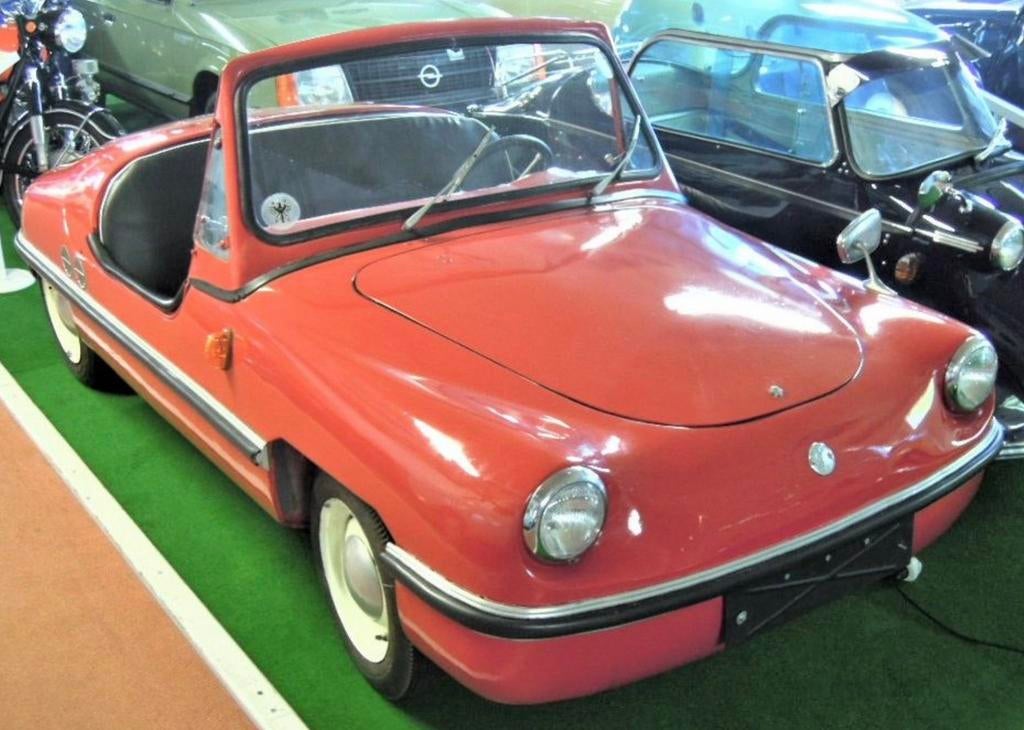 Unieke Victoria Spatz 250 uit 1957 3-persoons cabriolet, Auto's, Overige merken, Achterwielaandrijving, Zwart, Cabriolet