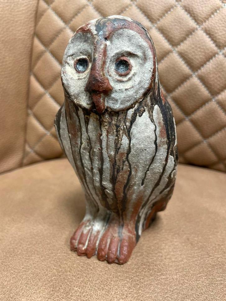Uil beeldje van klei, Antiek en Kunst, Kunst | Beelden en Houtsnijwerken, Ophalen of Verzenden
