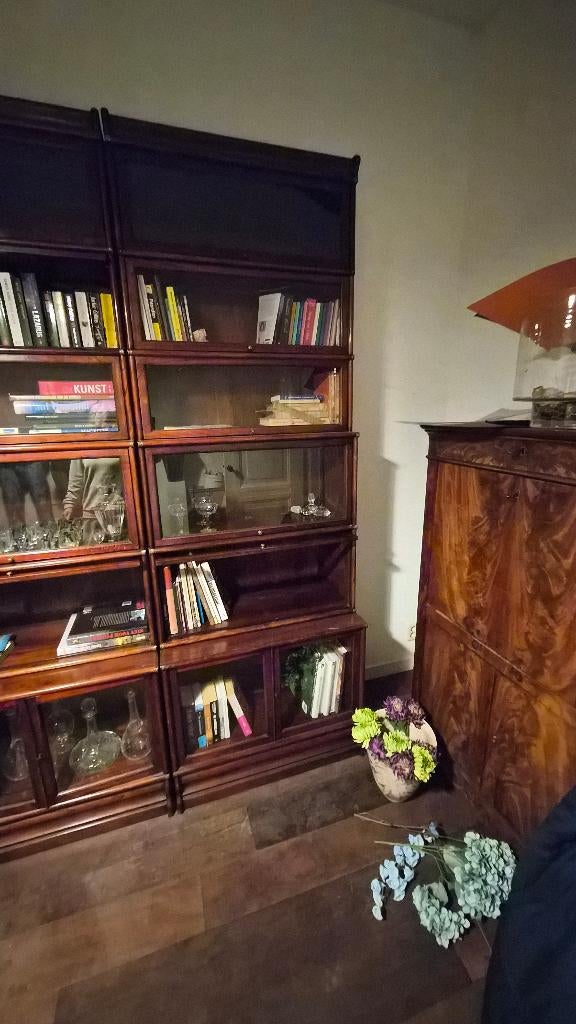 Engelse kast Mahonie Identiek aan het model Globe Wernicke, Huis en Inrichting, Kasten | Boekenkasten, Ophalen, Gebruikt, 200 cm of meer