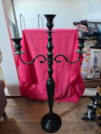 Zwarte kandelaar 1 meter hoog - 3-armig, Antiek en Kunst, Ophalen