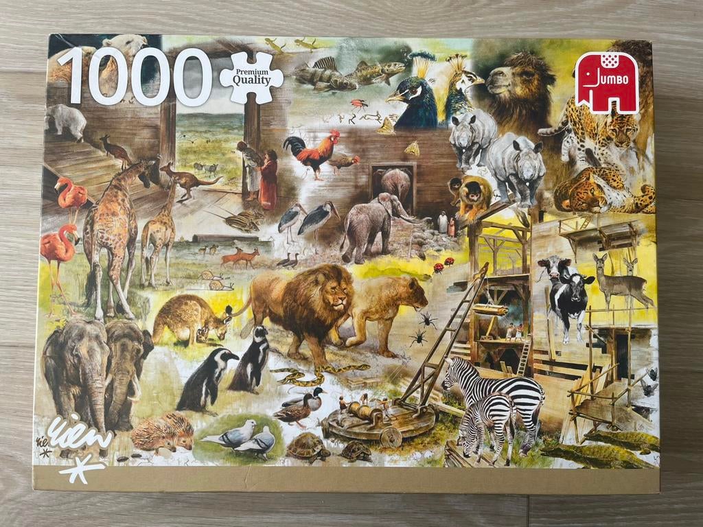 Legpuzzel | 1000 stukjes | Rien Poortvliet | Ark van Noach, Ophalen of Verzenden, 500 t/m 1500 stukjes, Gebruikt, Legpuzzel