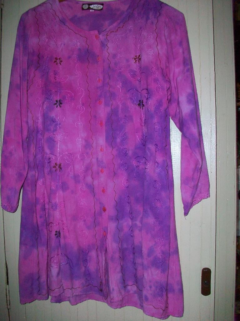 Ixtlan tuniek; batik paars/ lila/ roze maat L, Ophalen of Verzenden, Gedragen, Maat 42/44 (L), Paars