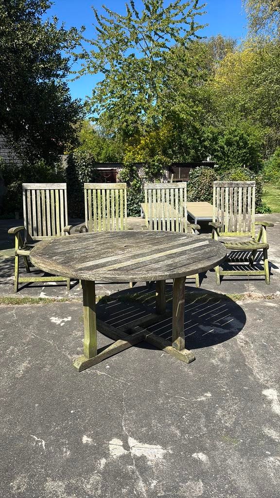 Tuinstoelen met tafel, Ophalen, 4 zitplaatsen, Gebruikt, Eettafel