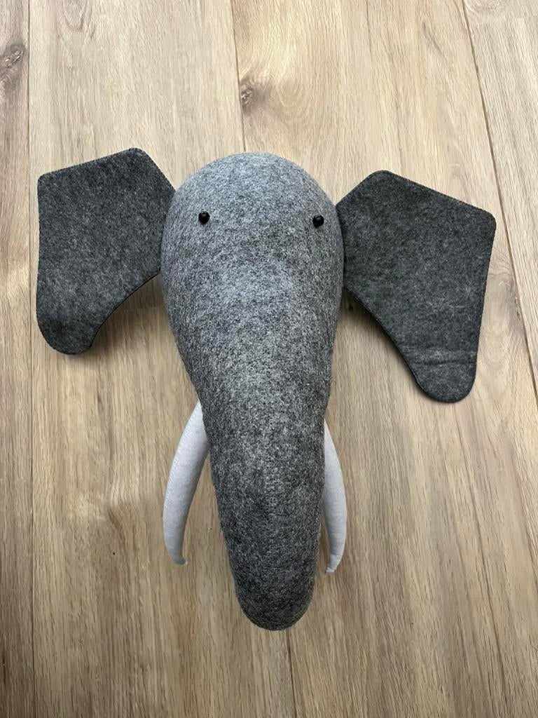 Dierenkop olifant vilt, Ophalen of Verzenden, Zo goed als nieuw, Wanddecoratie