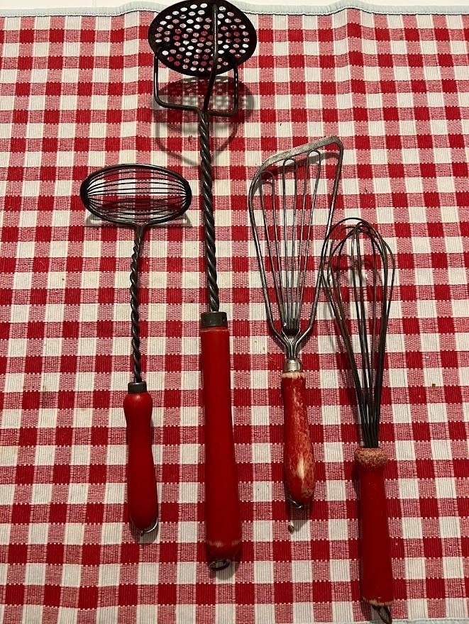 Keukengerei jaren 50, Ophalen, Hout, Rood, Overige typen