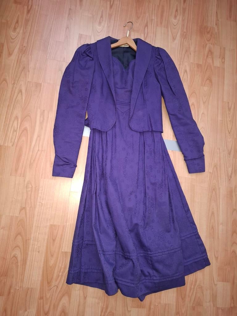 Vintage Laura Ashley Feestelijke Jurk & Jasje - Maat 38, Maat 38/40 (M), Blauw, Ophalen of Verzenden, Zo goed als nieuw