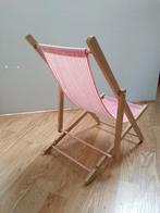 Poppenstoel/ligstoel/strandstoel van hout voor babypop, Ophalen of Verzenden, Gebruikt, Jongen of Meisje