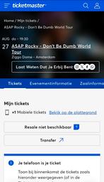 Asap Rocky worldtour ticket Amsterdam, Eén persoon, Augustus