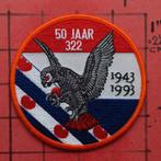 KLU PATCH EMBLEEM LEEUWARDEN 322 SQN 50 JAAR, 1993, Verzenden, Luchtmacht, Nederland, Embleem of Badge