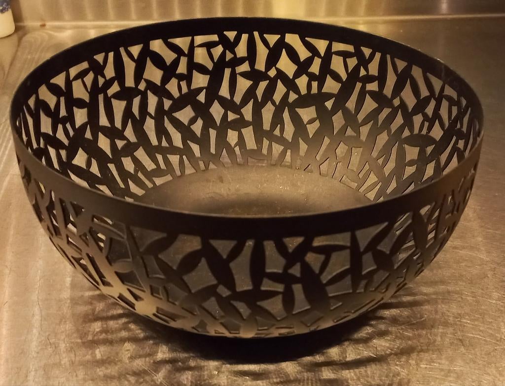 Alessi Cactus! fruitschaal rond ø 21 cm staal zwart, Huis en Inrichting, Ophalen of Verzenden